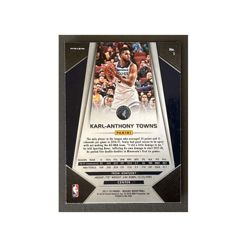 Karl-Anthony Towns 2017-18 Panini Prizm Orange Mosaic prizm - 1