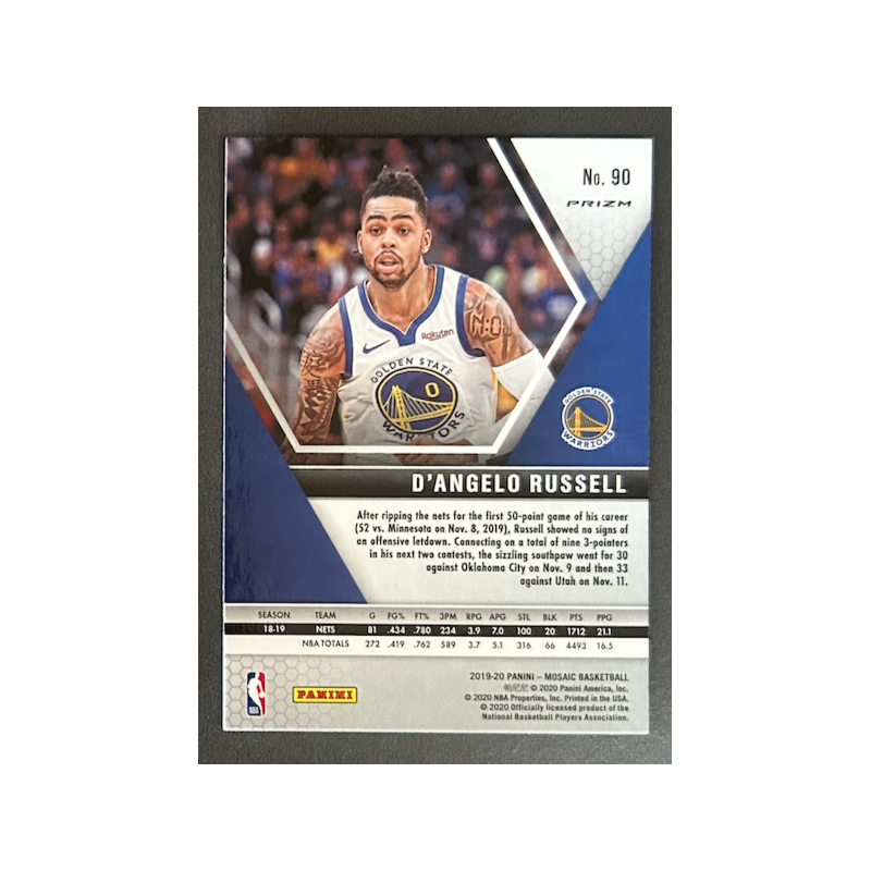 D'ANGELO RUSSELL 2019-20 Panini Mosaic Mosaic Orange Reactive 90