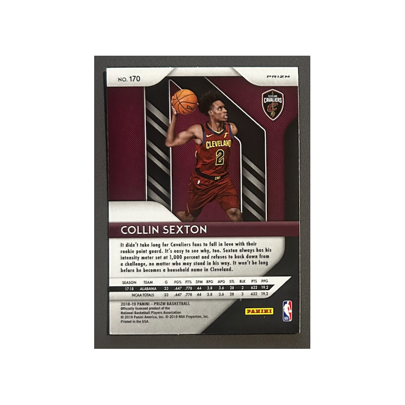COLLIN SEXTON 2018-19 Panini Prizm silver prizm rookie - 170