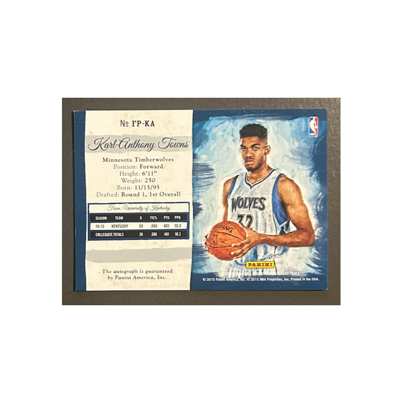 Karl-Anthony Towns 2015-16 Court Kings Fresh Paint rookie Autograph