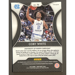 COBY WHITE 2019-20 Panini Prizm Draft Picks Green and Yellow rookie