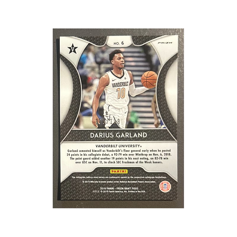 DARIUS GARLAND 2019-20 Panini Prizm Draft Picks Purple and Green rc