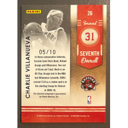 CHARLIE VILLANUEVA 2009-10 Playoff Contenders Lottery Autograph /10