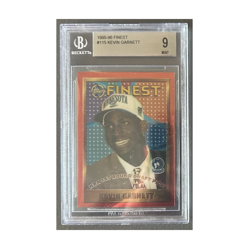KEVIN GARNETT 1995-96 TOPPS FINEST Rookie BGS 9