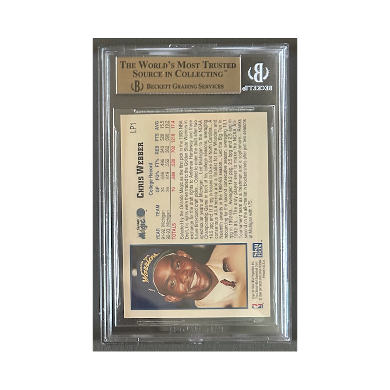 CHRIS WEBBER 1993-94 HOOPS Draft redemption rookie BGS 9.5