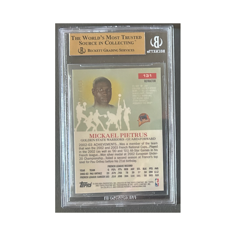 MICKAEL PIETRUS 2003-04 TOPPS PRISTINE REFRACTOR C BGS 9.5