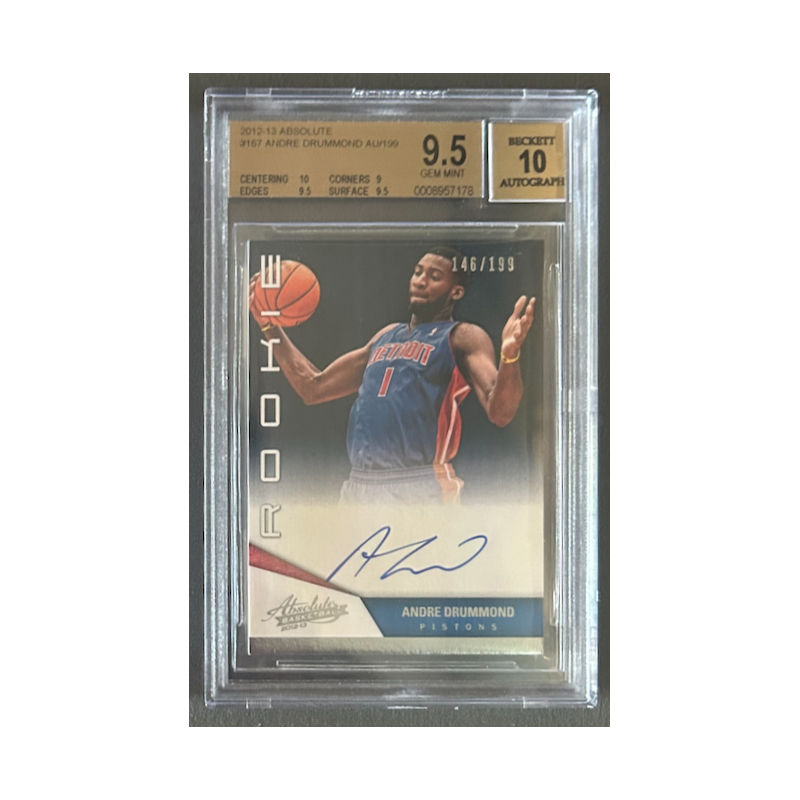 ANDRE DRUMMOND 2012-13 ABSOLUTE rookie Auto /199 BGS 9.5