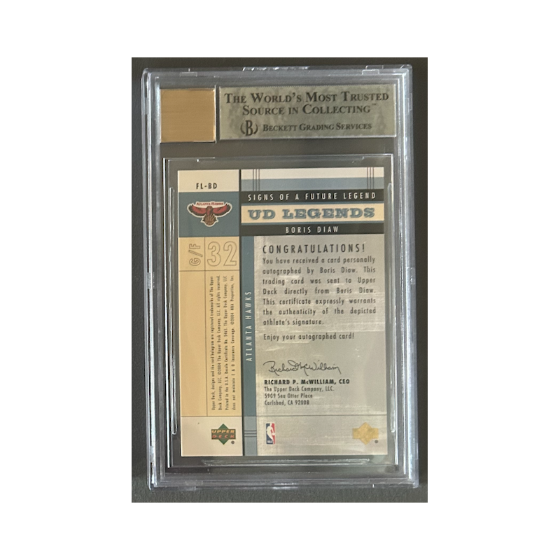BORIS DIAW 2003-04 UD LEGENDS SIGNS OF THE FUTURE BGS 9