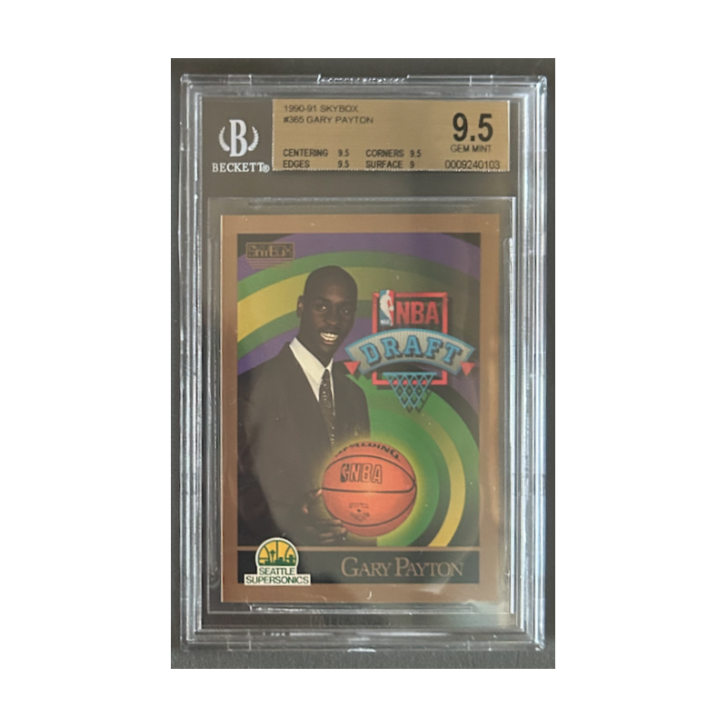 GARY PAYTON 1990-91 SKYBOX ROOKIE BGS 9.5