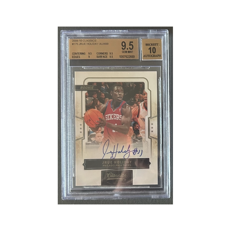 JRUE HOLIDAY 2009-10 Panini CLASSICS Rookie AUTO 473/499 BGS 9.5