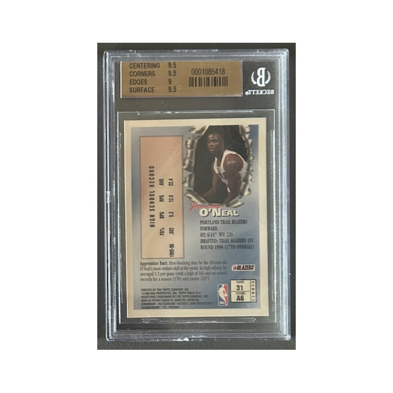 JERMAINE O NEAL 1996-97 Topps FINEST rookie BGS 9.5