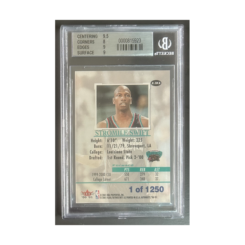 STROMILE SWIFT 2000-01 FLEER AUTHORITY rookie 1/1250 BGS 8.5