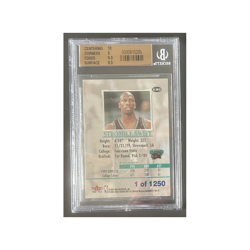 STROMILE SWIFT 2000-01 FLEER AUTHORITY rookie 1/1250 BGS 9.5