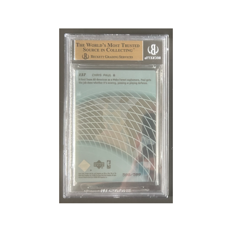 CHRIS PAUL 2005-06 UPPER DECK TRILOGY rookie 598/599 BGS 9.5