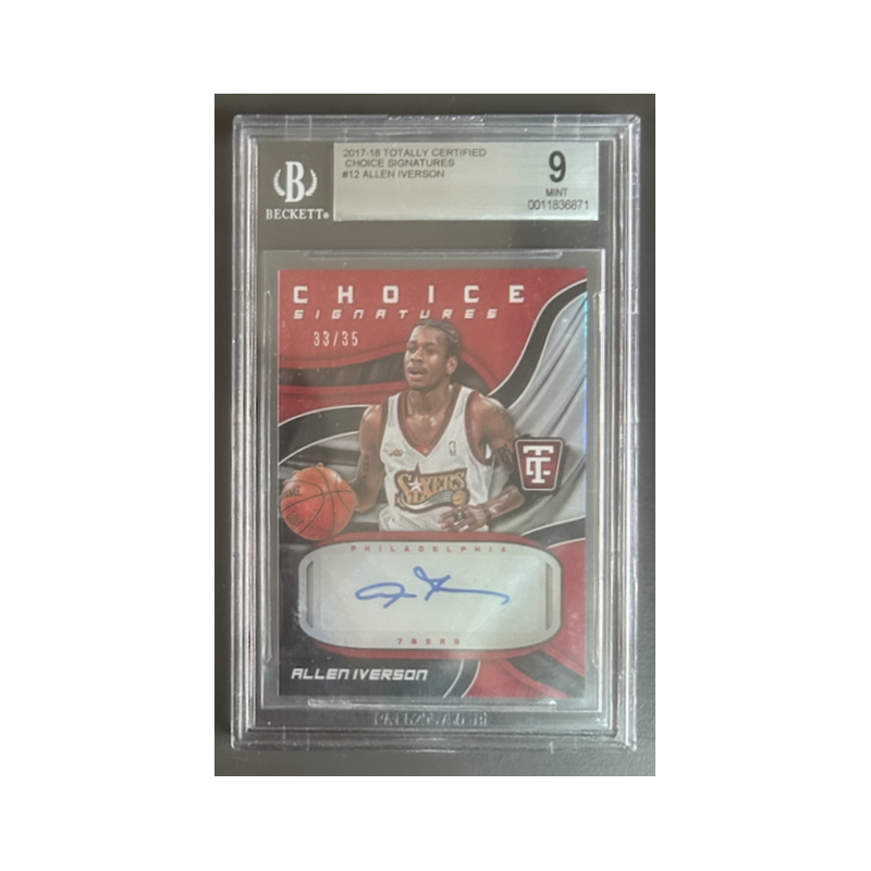 ALLEN IVERSON 2017-18 TOTALLY CERTIFIED SIGNATURES /35 BGS 9