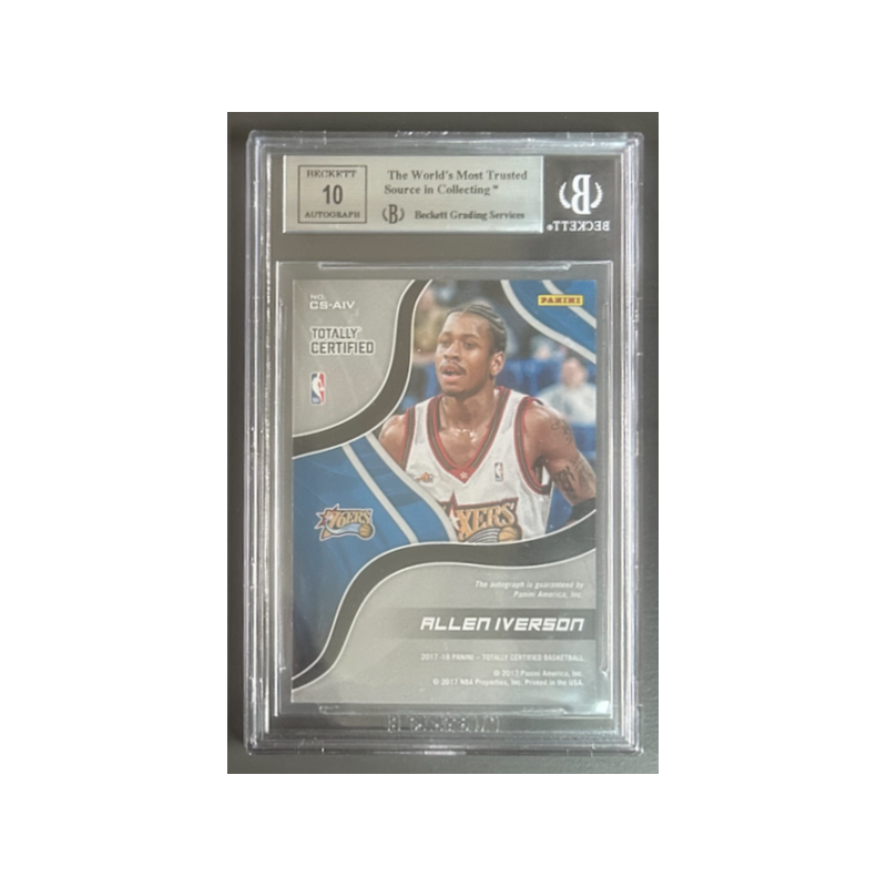 ALLEN IVERSON 2017-18 TOTALLY CERTIFIED SIGNATURES /35 BGS 9