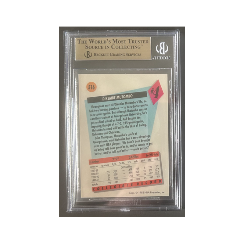 DIKEMBE MUTOMBO 1991-92 SKYBOX Rookie BGS 9.5