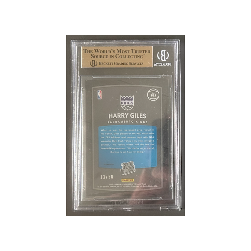 HARRY GILES 2017-18 DONRUSS OPTIC BLUE Rookie 13/50 BGS 9.5