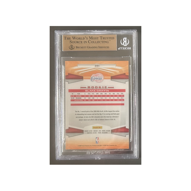 BLAKE GRIFFIN 2009-10 PANINI ROOKIE BGS 9.5