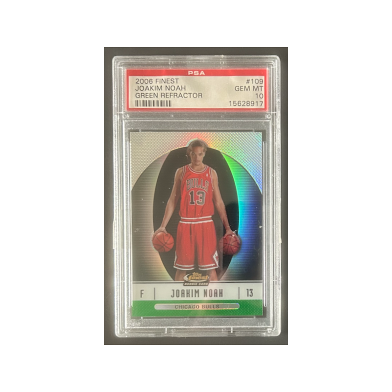 JOAKIM NOAH 2006 FINEST ROOKIE GREEN REFRACTOR 76/199 PSA 10