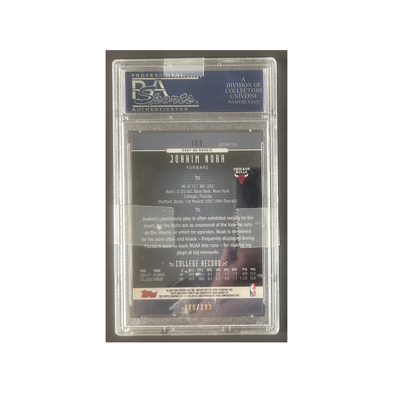 JOAKIM NOAH 2006 FINEST ROOKIE GREEN REFRACTOR 76/199 PSA 10