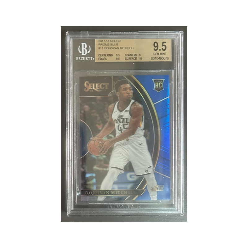 DONOVAN MITCHELL 2017-18 SELECT PRIZM BLUE ROOKIE 121/299