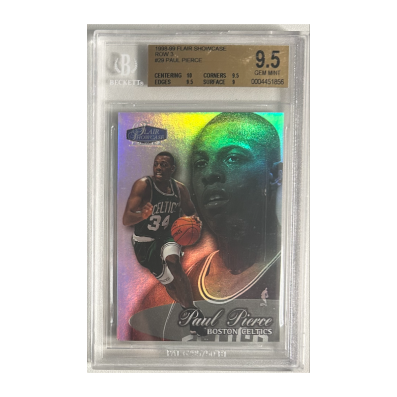 PAUL PIERCE 1998-99 FLAIR SHOWCASE ROW 3 ROOKIE BGS 9.5