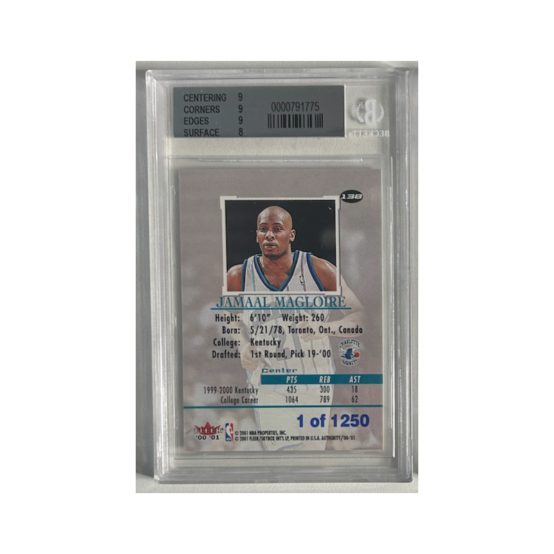 JAMAAL MAGLOIRE 2000-01 FLEER AUTHORITY 1/1250 BGS 8.5