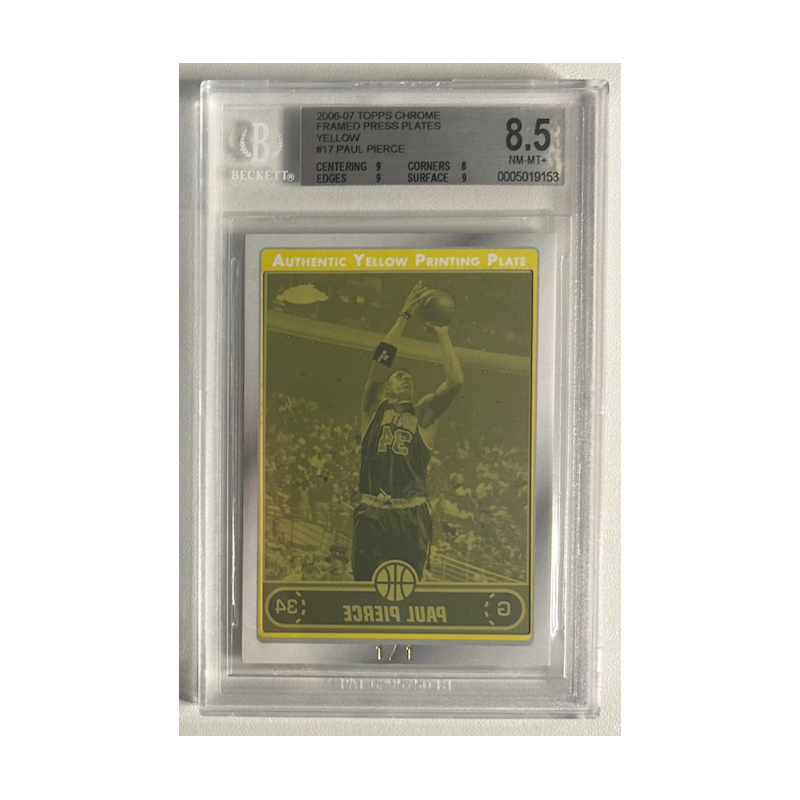 PAUL PIERCE 2006-07 TOPPS CHROME PRESS PLATES YELLOW 1/1