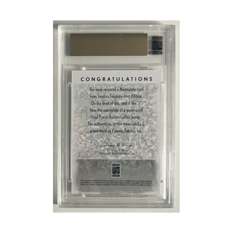 PAUL PIERCE FAMOUS FABRICS NAMEPLATES "I" 3695/4000