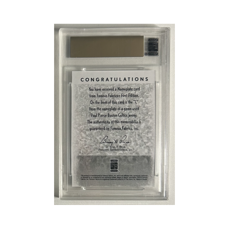 PAUL PIERCE 2010 FAMOUS FABRICS NAMEPLATES "C" 3698/4000