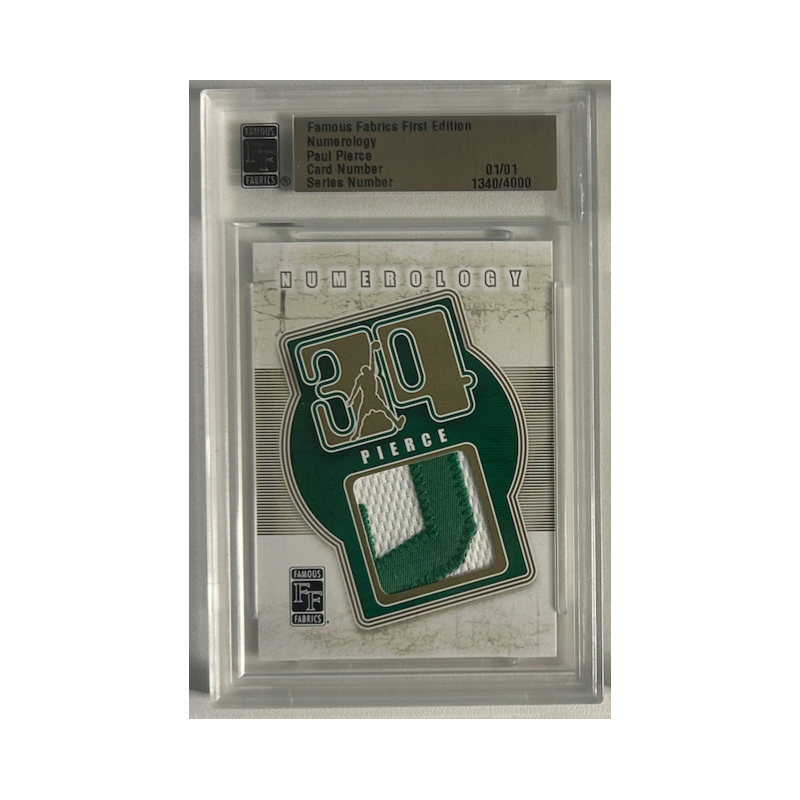 PAUL PIERCE 2010 FAMOUS FABRICS NUMEROLOGY PATCH 1340/4000
