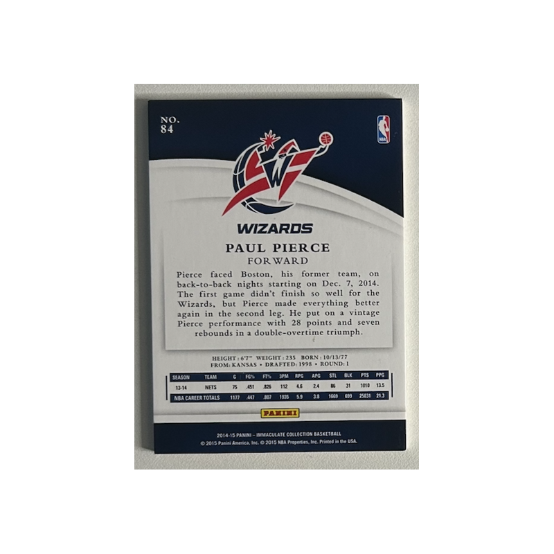 Paul Pierce 2014-15 Panini Immaculate hologold 2/10