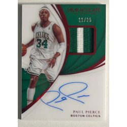 Paul Pierce 2018-19 Panini Immaculate Game Used Jersey Red auto 11/25