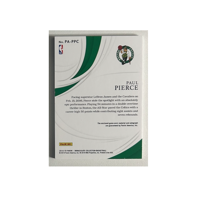 Paul Pierce 2018-19 Immaculate Collection Patch Autographs Gold 10/10