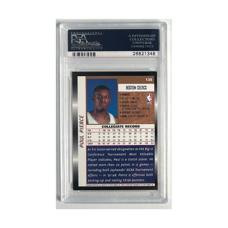 PAUL PIERCE 1998 TOPPS Rookie PSA 10