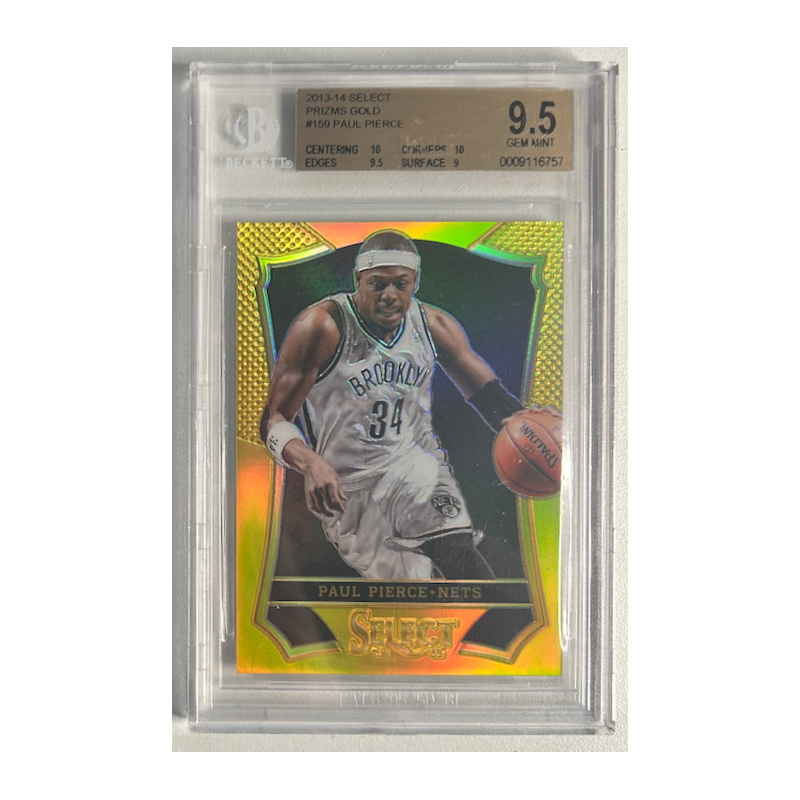 PAUL PIERCE 2013-14 SELECT PRIZMS GOLD 01/10 BGS 9.5