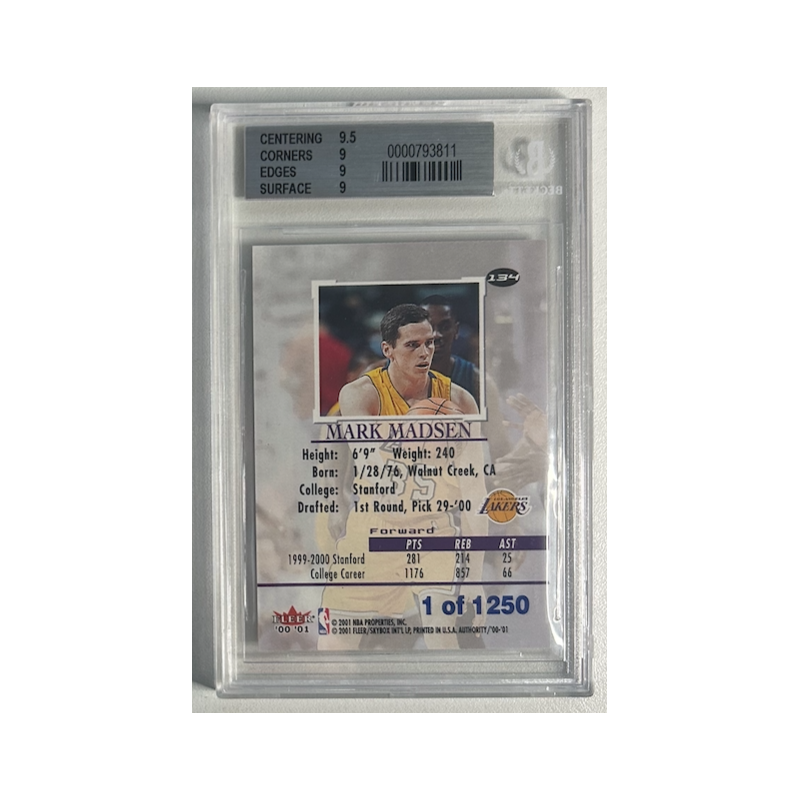 MARK MADSEN 2000-01 FLEER AUTHORITY 1/1250 BGS 9