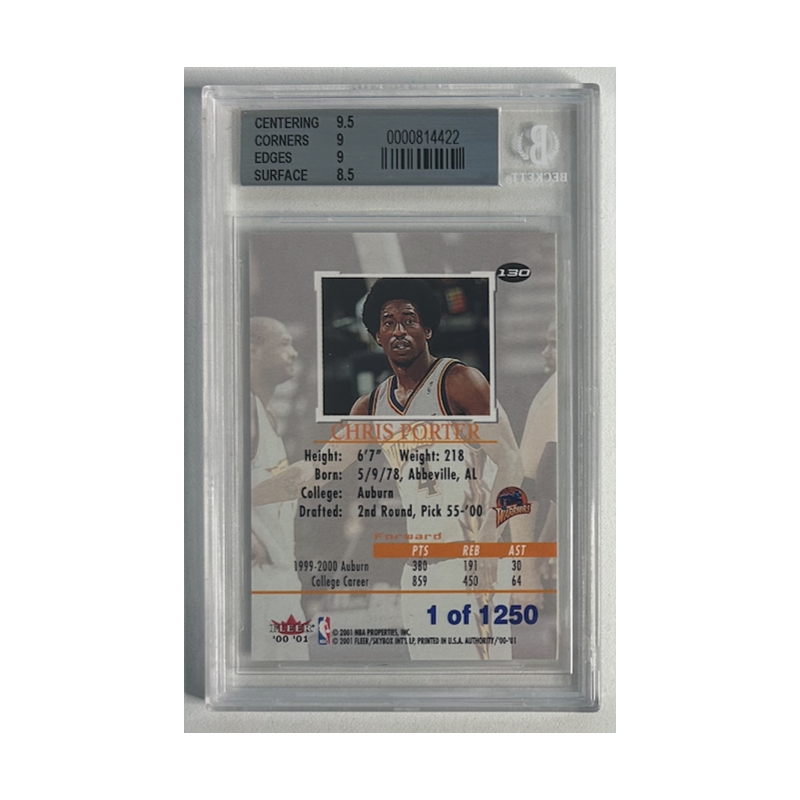 CHRIS PORTER 2000-01 FLEER AUTHORITY 1/1250 BGS 9