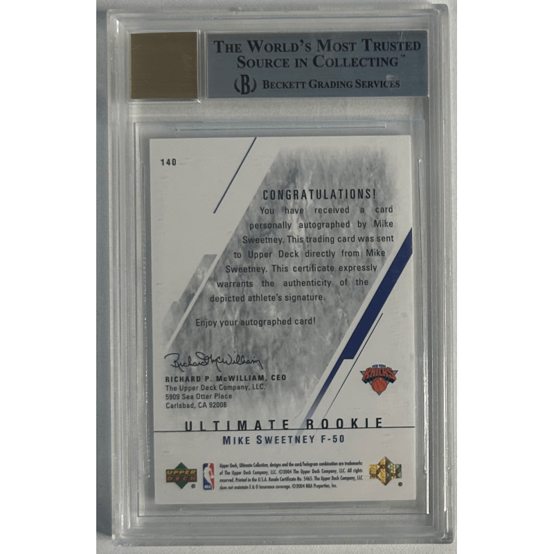 MIKE SWEETNEY 2003-04 ULTIMATE Rookie AUTO 242/250 BGS 9