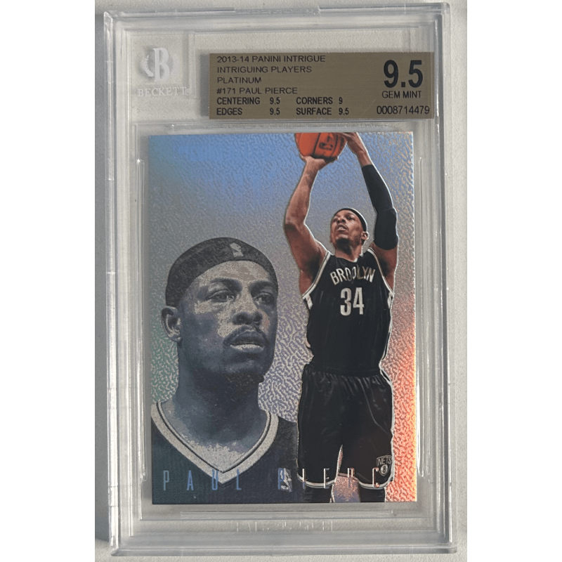 PAUL PIERCE 2013-14 PANINI INTRIGUE PLAYERS PLATINUM 1/1 BGS 9.5