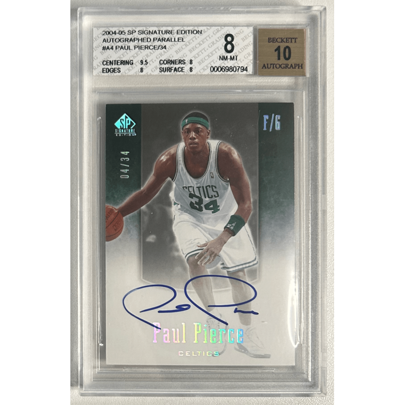 PAUL PIERCE 2004-05 SP SIGNATURE EDITION AUTO 04/34 BGS 8
