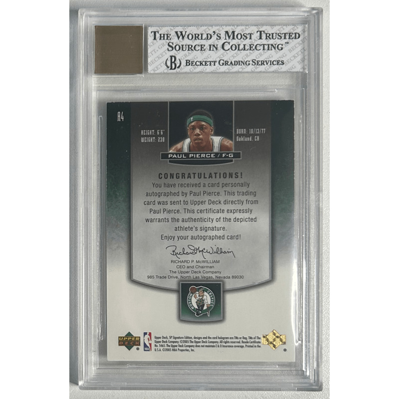 PAUL PIERCE 2004-05 SP SIGNATURE EDITION AUTO 04/34 BGS 8