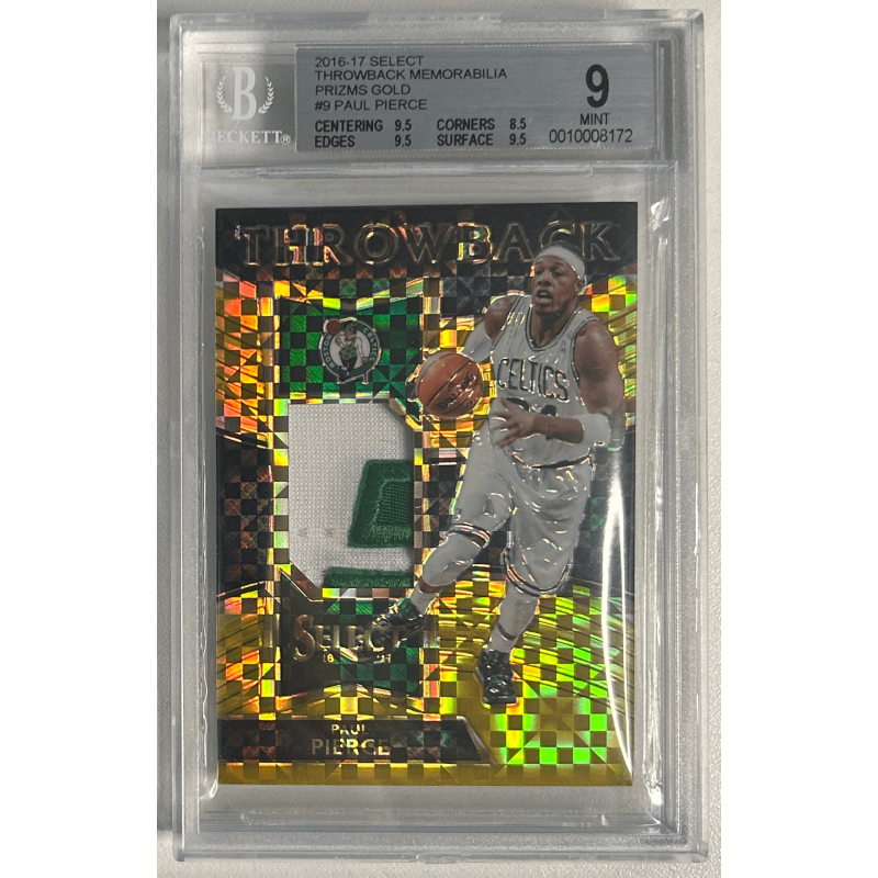 PAUL PIERCE 2016-17 SELECT PATCH PRIZMS GOLD 01/10 BGS 9