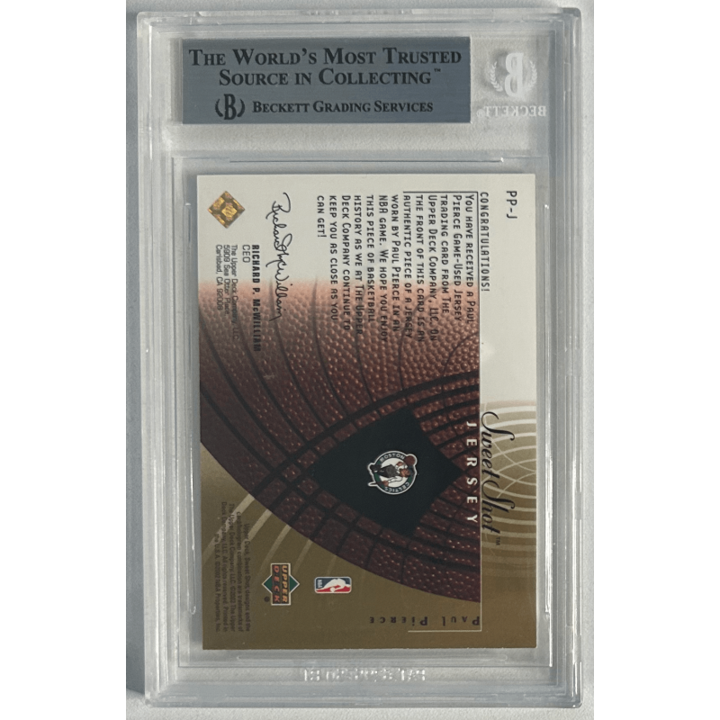 PAUL PIERCE 2002-03 UD SWEET SHOT JERSEY GOLD 34/50 BGS 9