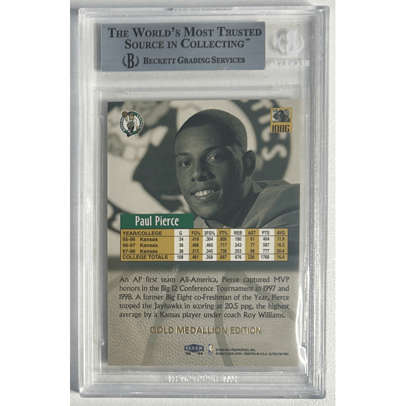 PAUL PIERCE 1998-99 Fleer ULTRA GOLD MEDAILLON rookie BGS 9