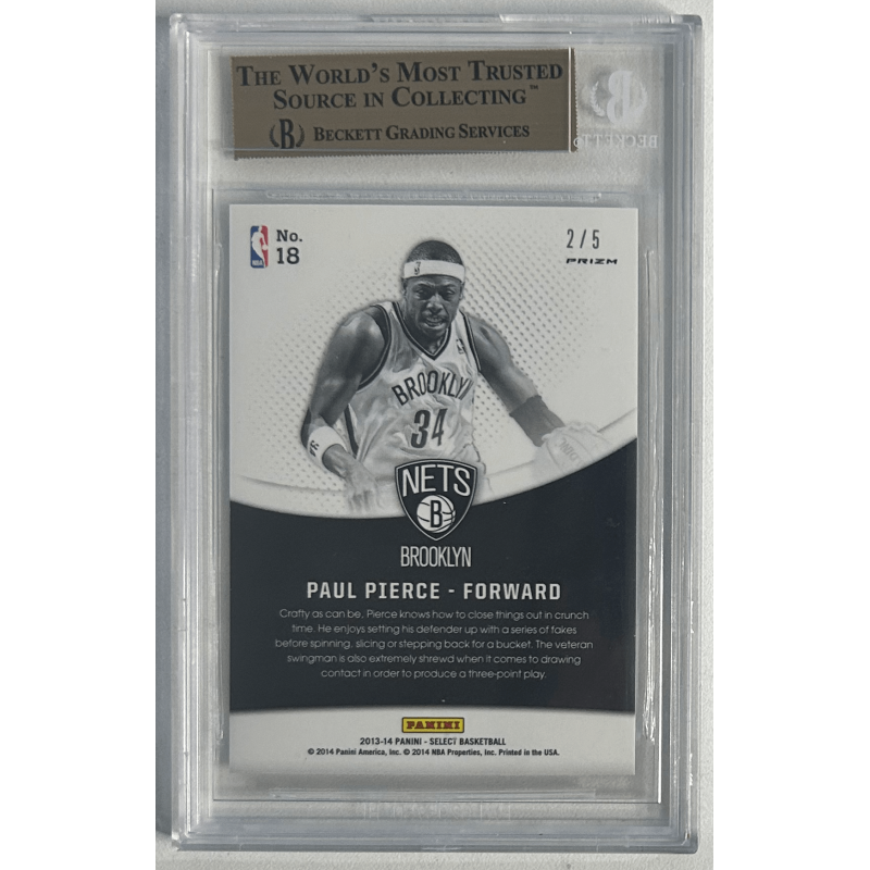 PAUL PIERCE 2013-14 SELECT SKILLS PRIZM GREEN 2/5 PRISTINE 10