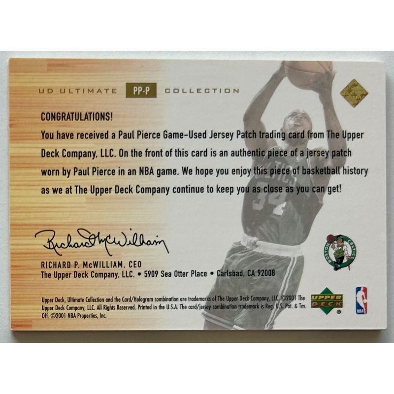 Paul Pierce 2000-01 Ultimate Collection Game Jerseys Patches 37/50