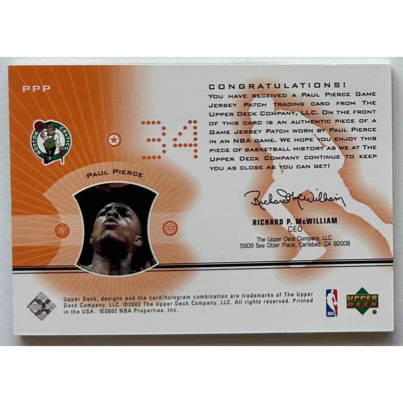 Paul Pierce 2001-02 Ultimate Collection Jerseys Patches 092/100