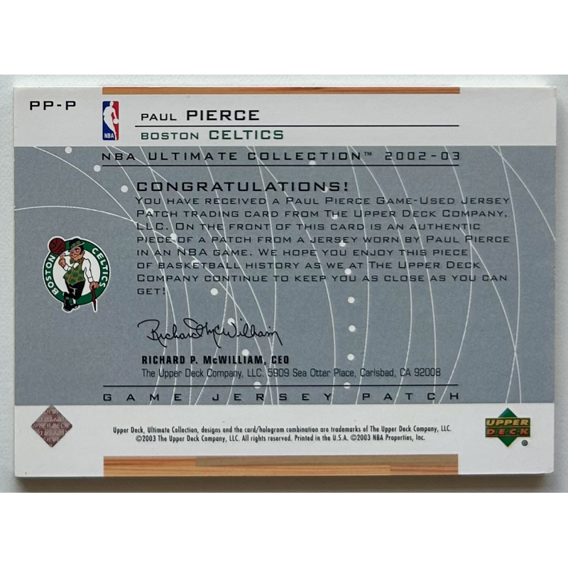 Paul Pierce 2002-03 Ultimate Collection Jerseys Patches 39/50